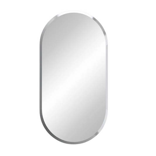 Miroir ovale salle de bain argent