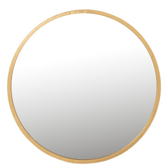 J-Line Miroir doré rond 80 cm