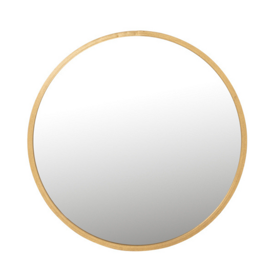 J-Line Miroir doré rond 50 cm