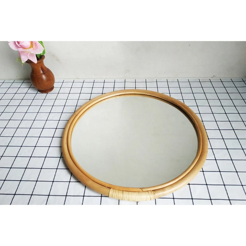 miroir mural rotin 40 cm