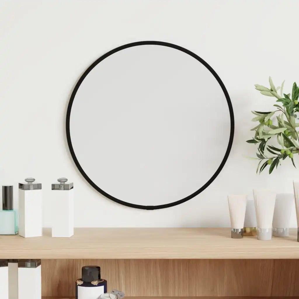 petit miroir rond noir