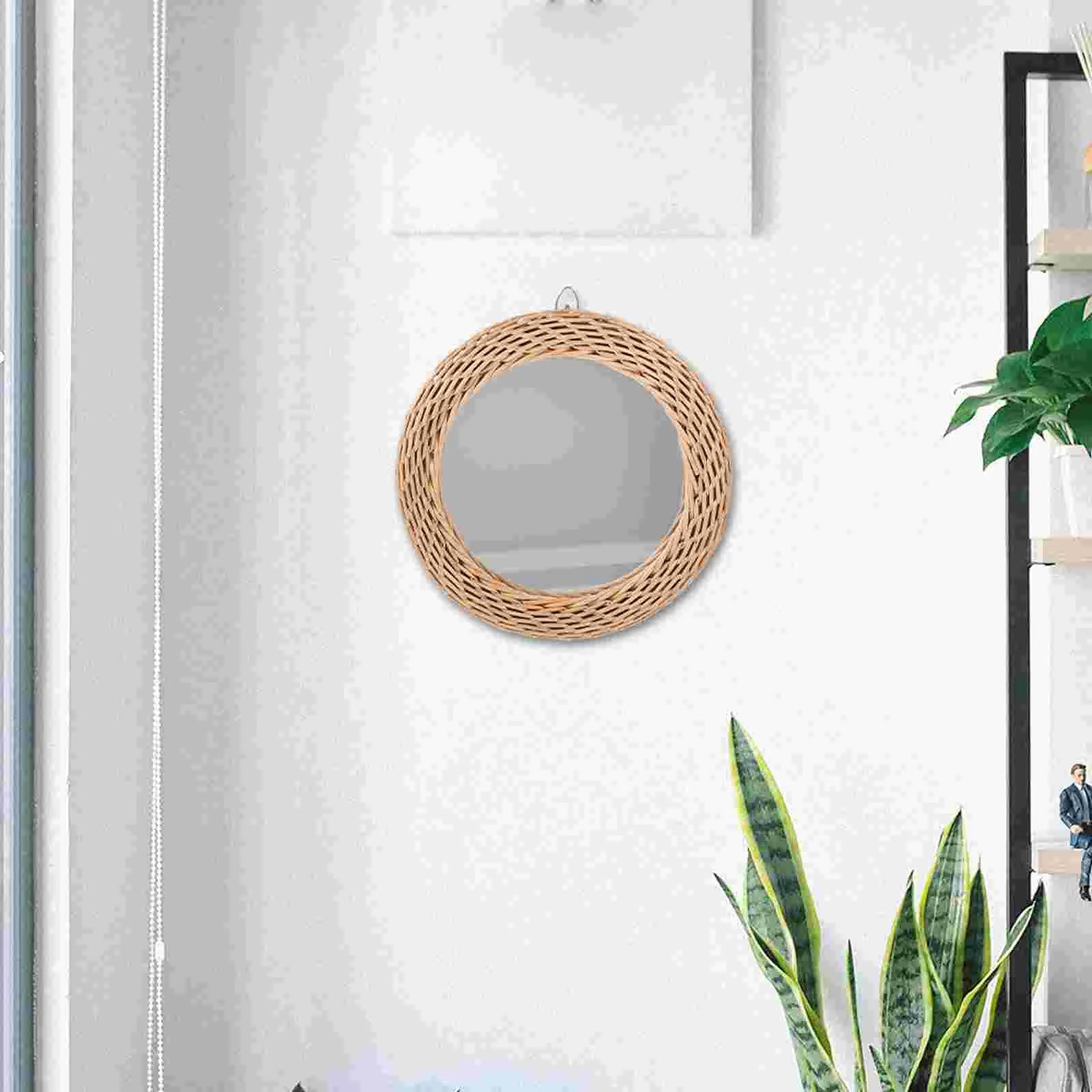 miroir en rotin 30 cm