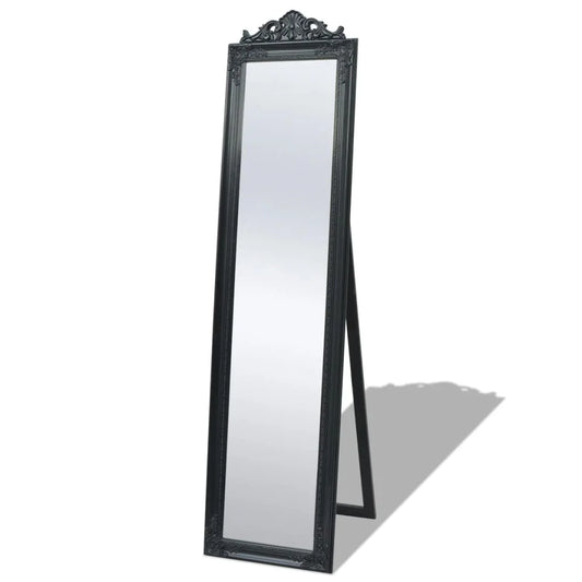 miroir sur pied bois noir