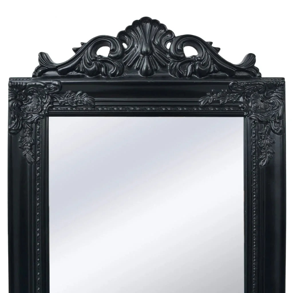 miroir en bois noir sur pied