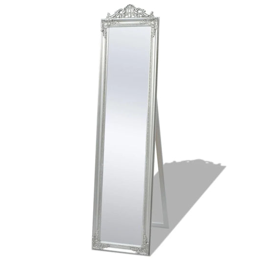 Miroir sur pied bois gris